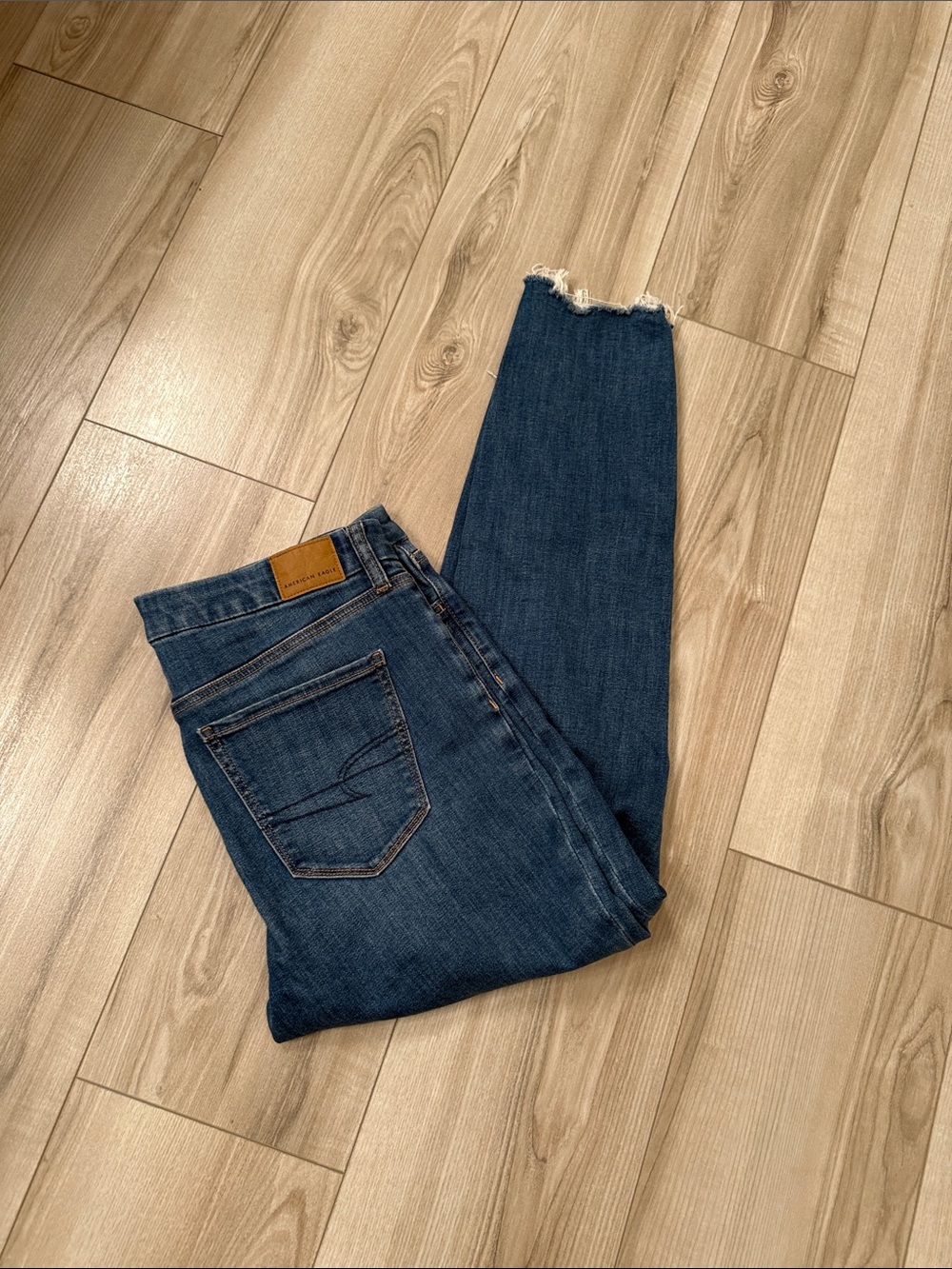 🦅Dark Wash Frayed Hem Skinny Jeans - 10 long